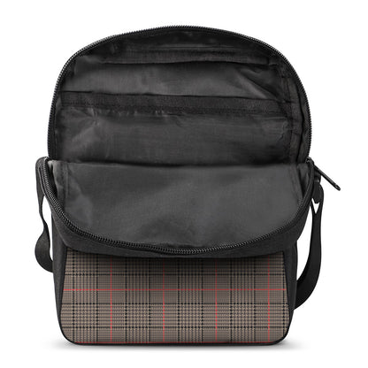 Brown Prince of Wales Check Print Rectangular Crossbody Bag
