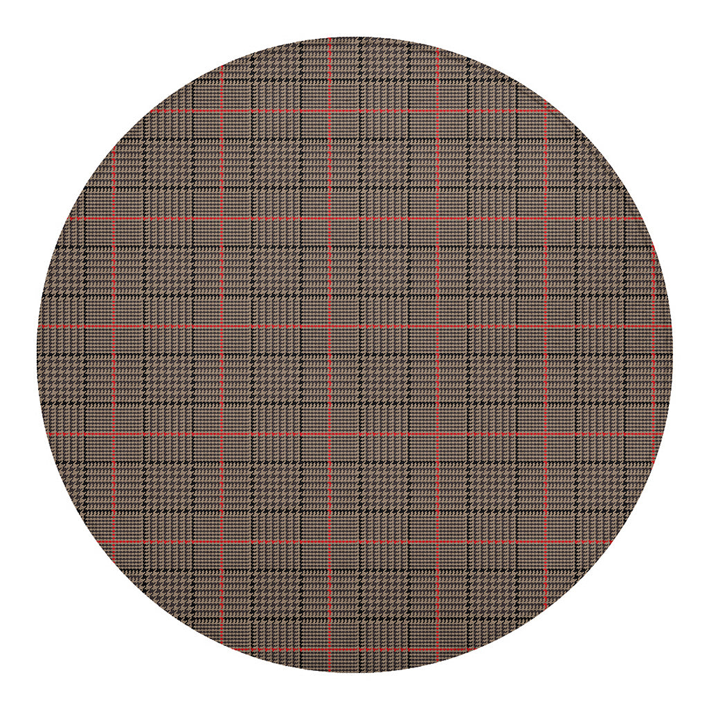 Brown Prince of Wales Check Print Round Blanket