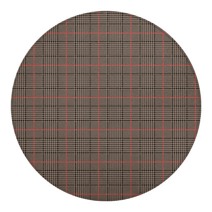 Brown Prince of Wales Check Print Round Blanket