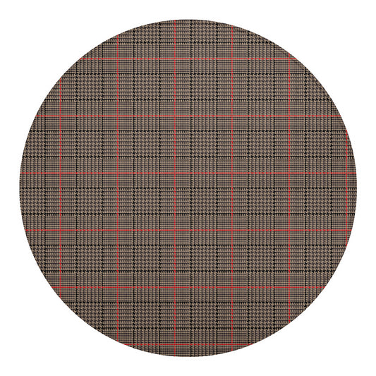 Brown Prince of Wales Check Print Round Blanket