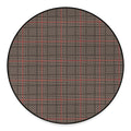 Brown Prince of Wales Check Print Round Floor Mat