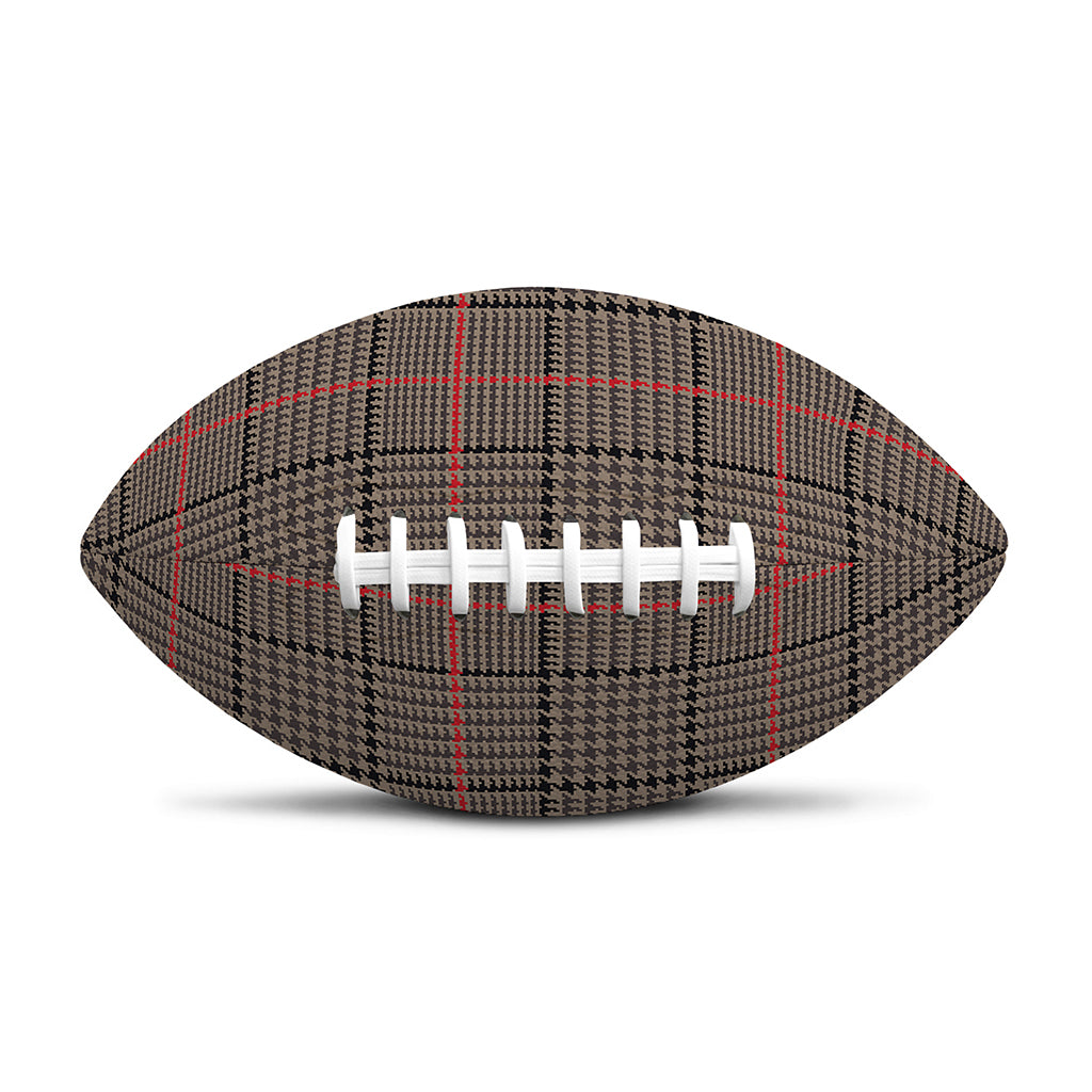 Brown Prince of Wales Check Print Rugby Ball