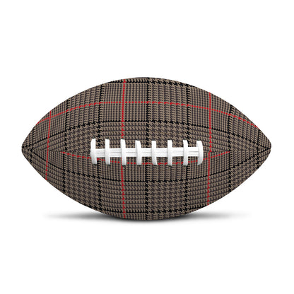 Brown Prince of Wales Check Print Rugby Ball