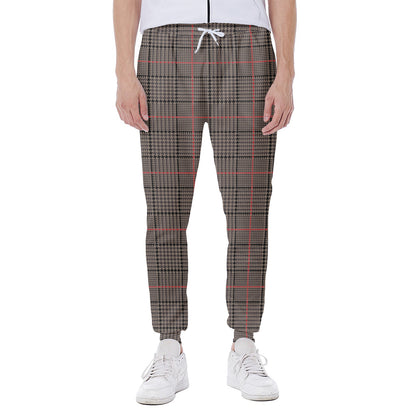 Brown Prince of Wales Check Print Scuba Joggers