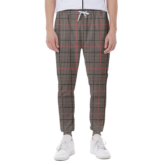 Brown Prince of Wales Check Print Scuba Joggers