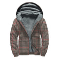 Brown Prince of Wales Check Print Sherpa Lined Zip Up Hoodie