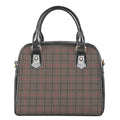 Brown Prince of Wales Check Print Shoulder Handbag