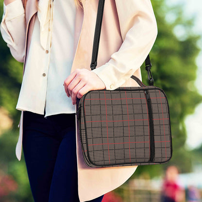 Brown Prince of Wales Check Print Shoulder Strap Bible Bag