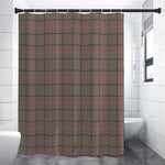 Brown Prince of Wales Check Print Shower Curtain