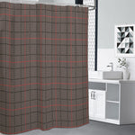 Brown Prince of Wales Check Print Shower Curtain