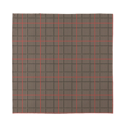 Brown Prince of Wales Check Print Silk Bandana