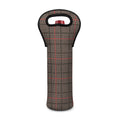 Brown Prince of Wales Check Print Single Neoprene Wine Tote