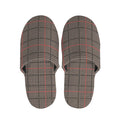 Brown Prince of Wales Check Print Slippers