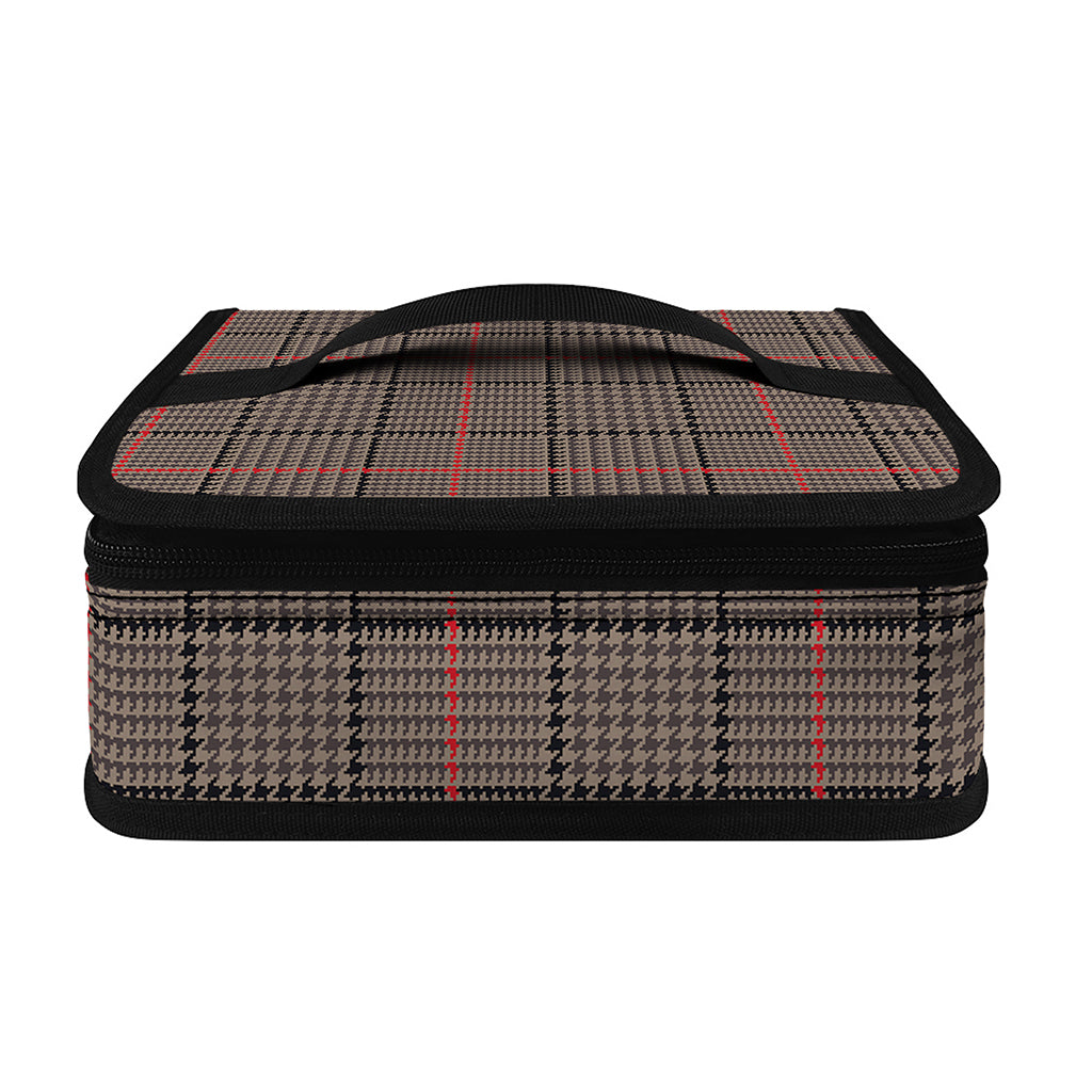 Brown Prince of Wales Check Print Small Lunch Bag