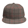 Brown Prince of Wales Check Print Snapback Cap
