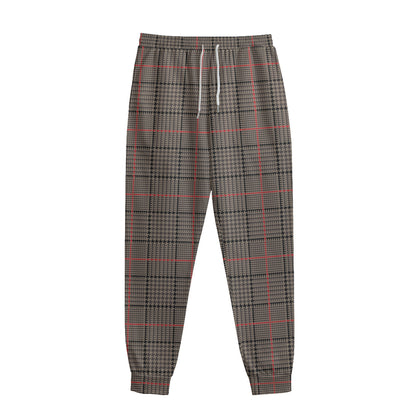 Brown Prince of Wales Check Print Sweatpants