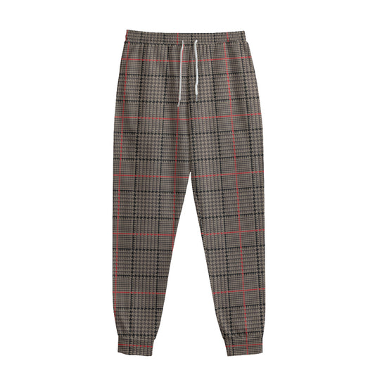 Brown Prince of Wales Check Print Sweatpants