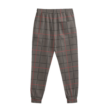 Brown Prince of Wales Check Print Sweatpants