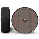 Brown Prince of Wales Check Print Tire Cover With Camera Hole