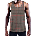 Brown Prince of Wales Check Print Men's Workout Tank Top