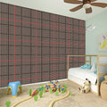 Brown Prince of Wales Check Print Wall Sticker