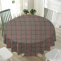 Brown Prince of Wales Check Print Waterproof Round Tablecloth