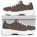 Brown Prince of Wales Check Print White Chunky Shoes