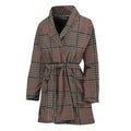 Brown Prince of Wales Check Print Women's Bathrobe
