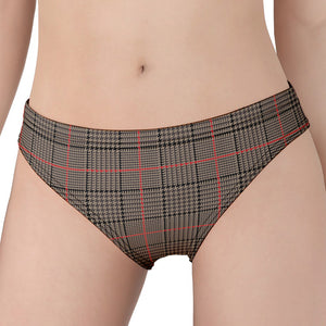 Brown Prince of Wales Check Print Women's Panties