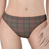 Brown Prince of Wales Check Print Women's Thong