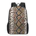 Brown Python Snakeskin Print 17 Inch Backpack