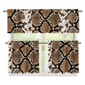 Brown Python Snakeskin Print 3 Piece Kitchen Curtains