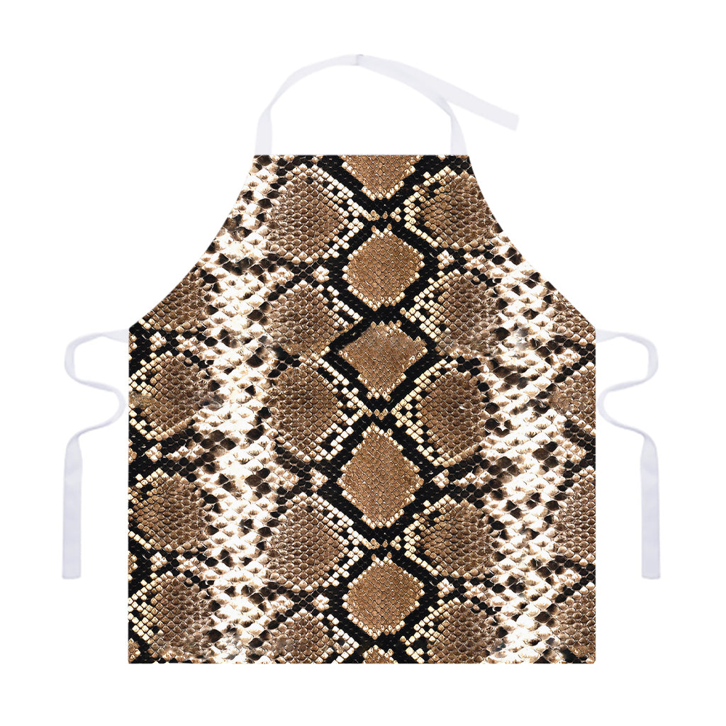 Brown Python Snakeskin Print Adjustable Apron