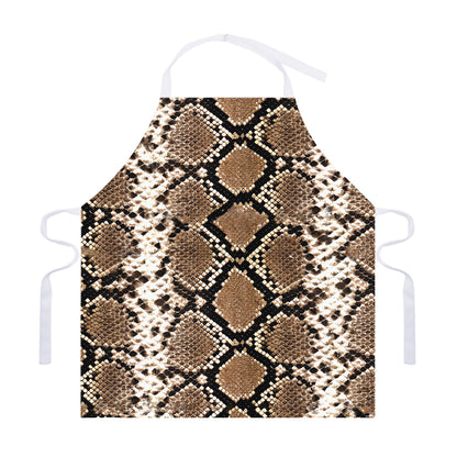 Brown Python Snakeskin Print Adjustable Apron