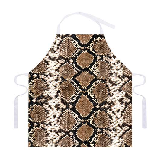 Brown Python Snakeskin Print Adjustable Apron