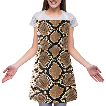 Brown Python Snakeskin Print Adjustable Apron
