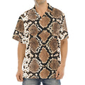 Brown Python Snakeskin Print Aloha Shirt