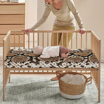 Brown Python Snakeskin Print Baby Crib Sheet