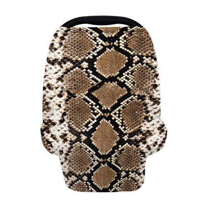 Brown Python Snakeskin Print Baby Seat Cover