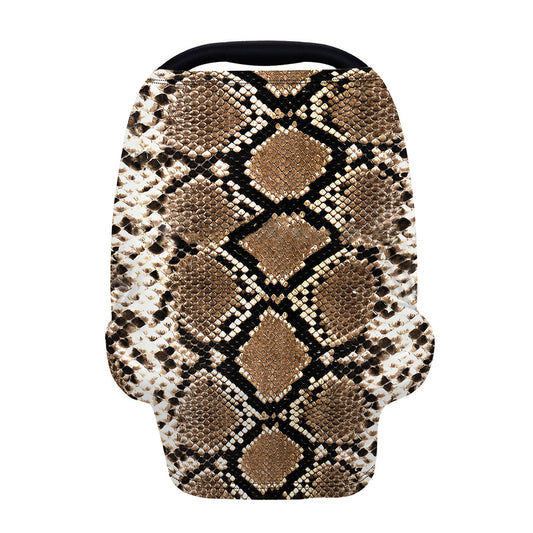 Brown Python Snakeskin Print Baby Seat Cover