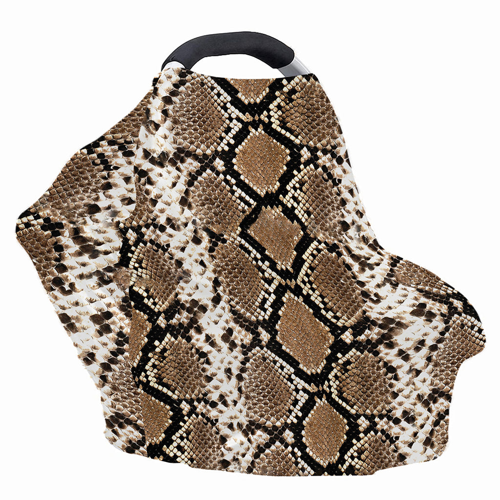 Brown Python Snakeskin Print Baby Seat Cover