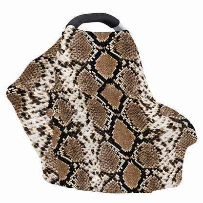 Brown Python Snakeskin Print Baby Seat Cover