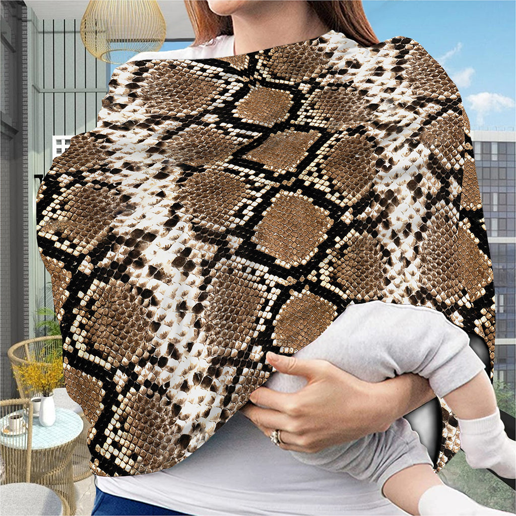 Brown Python Snakeskin Print Baby Seat Cover