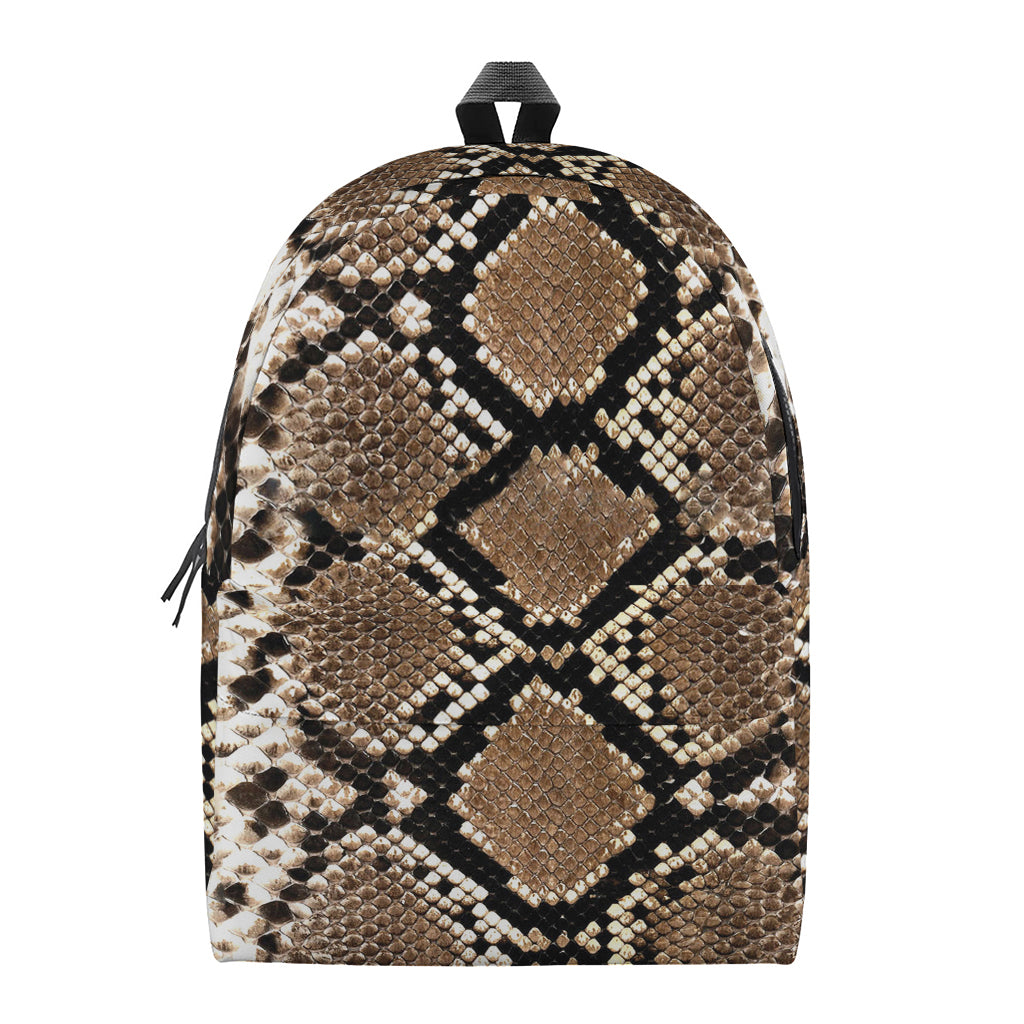 Brown Python Snakeskin Print Backpack