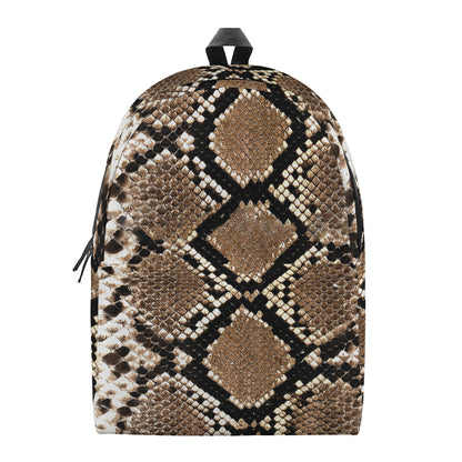 Brown Python Snakeskin Print Backpack