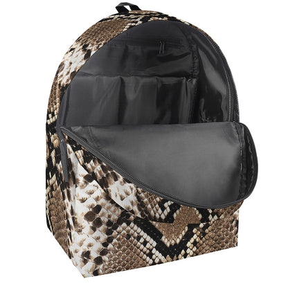 Brown Python Snakeskin Print Backpack