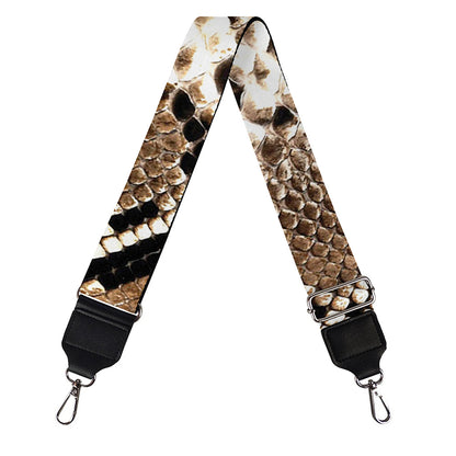 Brown Python Snakeskin Print Bag Strap