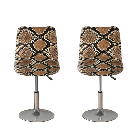 Brown Python Snakeskin Print Bar Stool Covers