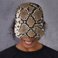 Brown Python Snakeskin Print Baseball Cap