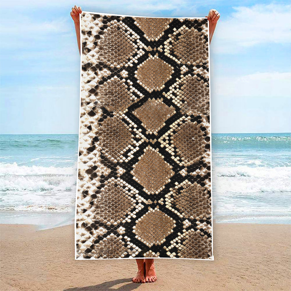 Brown Python Snakeskin Print Beach Towel